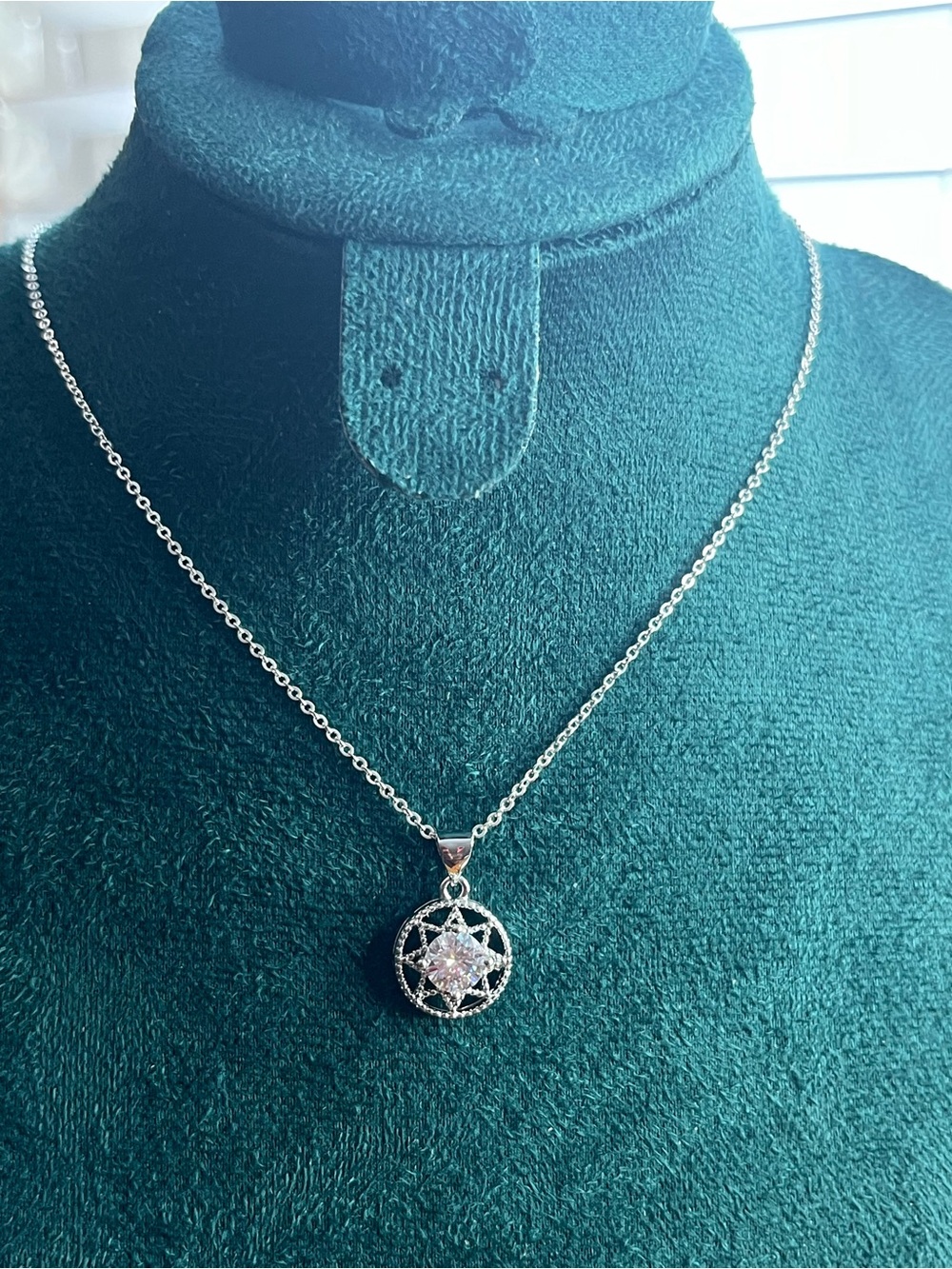 1ct Moissanite 8 Point Star Pendant 925 Necklace